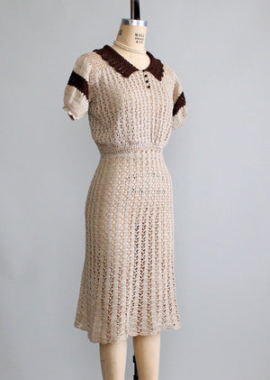 Vintage 1930s Knit Swing Dress
