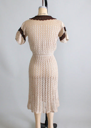 Vintage 1930s Babydoll Knit Day Dress