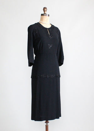 Vintage 1940s Black Evening Dress