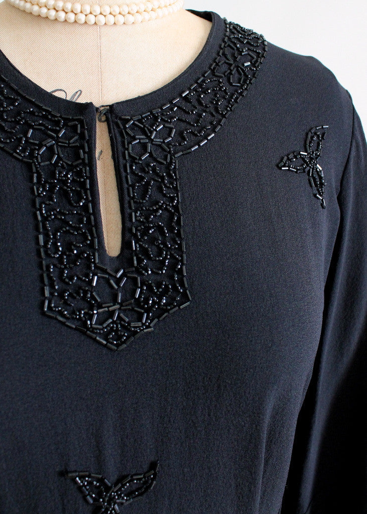 Vintage 1940s Beaded Dress