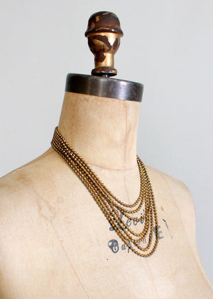 Vintage 1940s Brass Necklace
