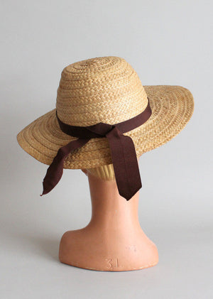 Vintage Early 1940s Dobbs Everyday Straw Hat