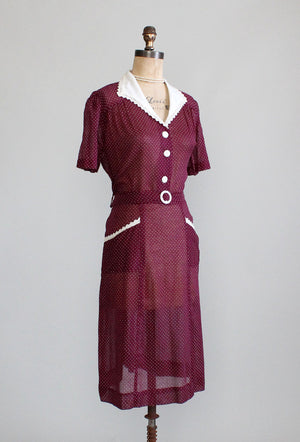 Vintage 1940s XLarge Plus Size Dress