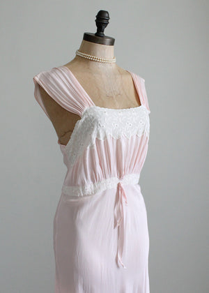 Vintage 1940s rayon and lace gown