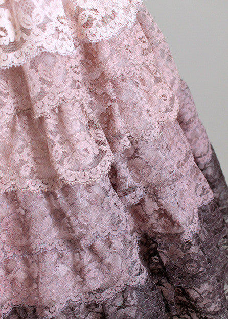 Vintage 50s Tiered Lace Cocktail Dress