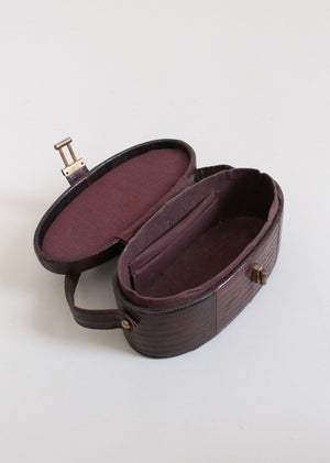 Vintage 1950s Lizard Skin Oval Box Purse