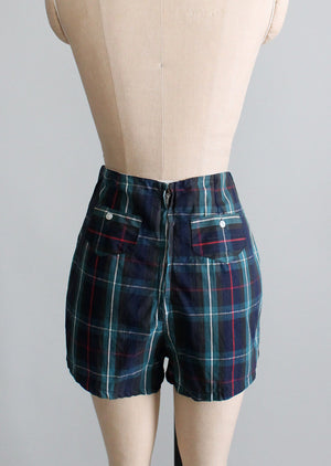 Vintage 1950s plaid pin up shorts