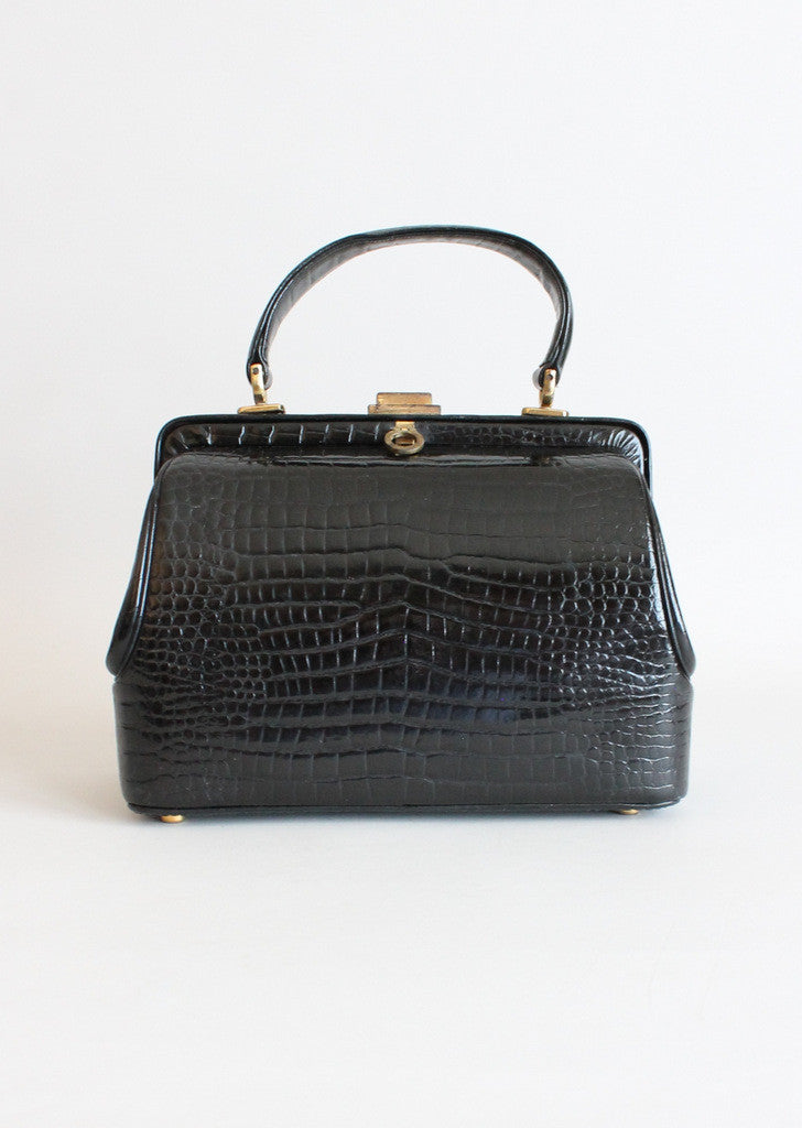 Vintage 1960s Morris Moskowitz Leather Doctors Bag Purse