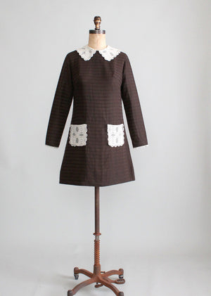 Vintage 1960s MOD Schoolgirl Mini Dress