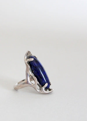 Vintage Restless Waves Silver and Lapis Ring