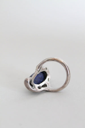 Vintage Restless Waves Silver and Lapis Ring