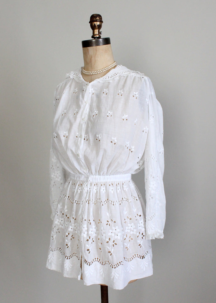 1910s white cotton blouse
