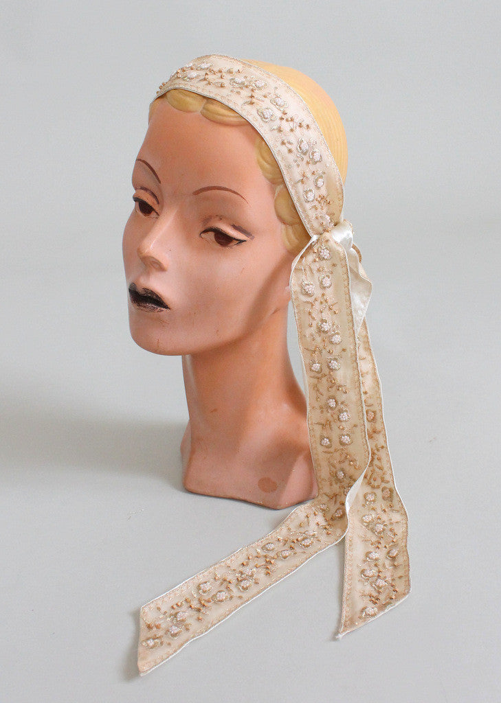 Vintage Beaded Belt or Wedding Head Scarf