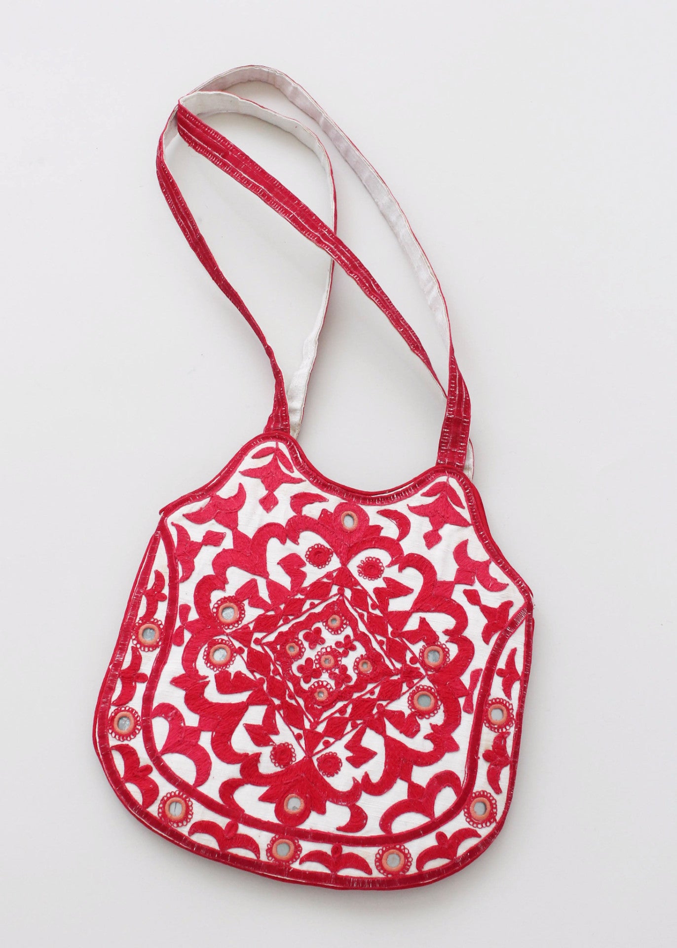Vintage Indian Embroidered Purse with Mirrors