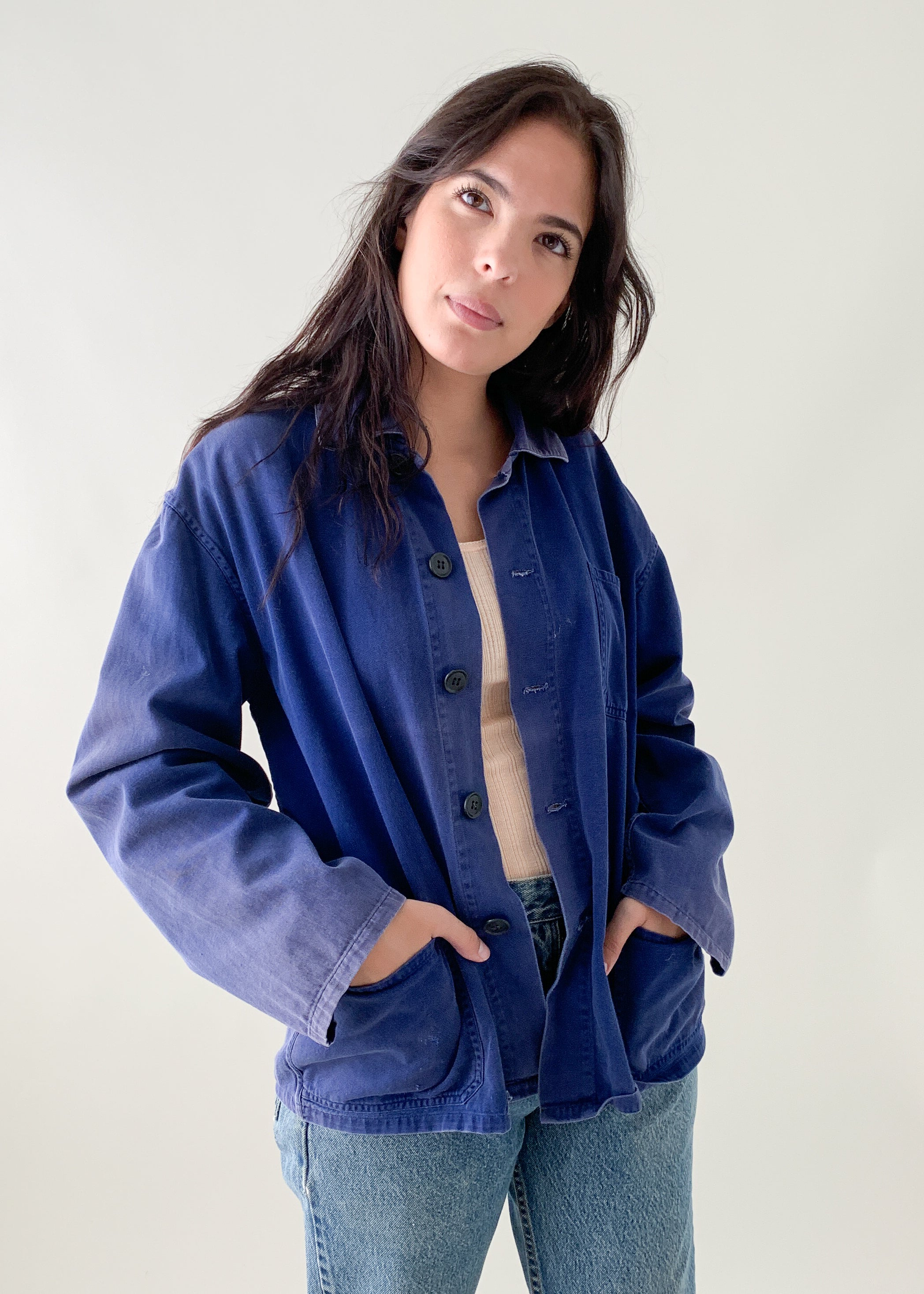 Vintage 1960s European Indigo Workwear Jacket