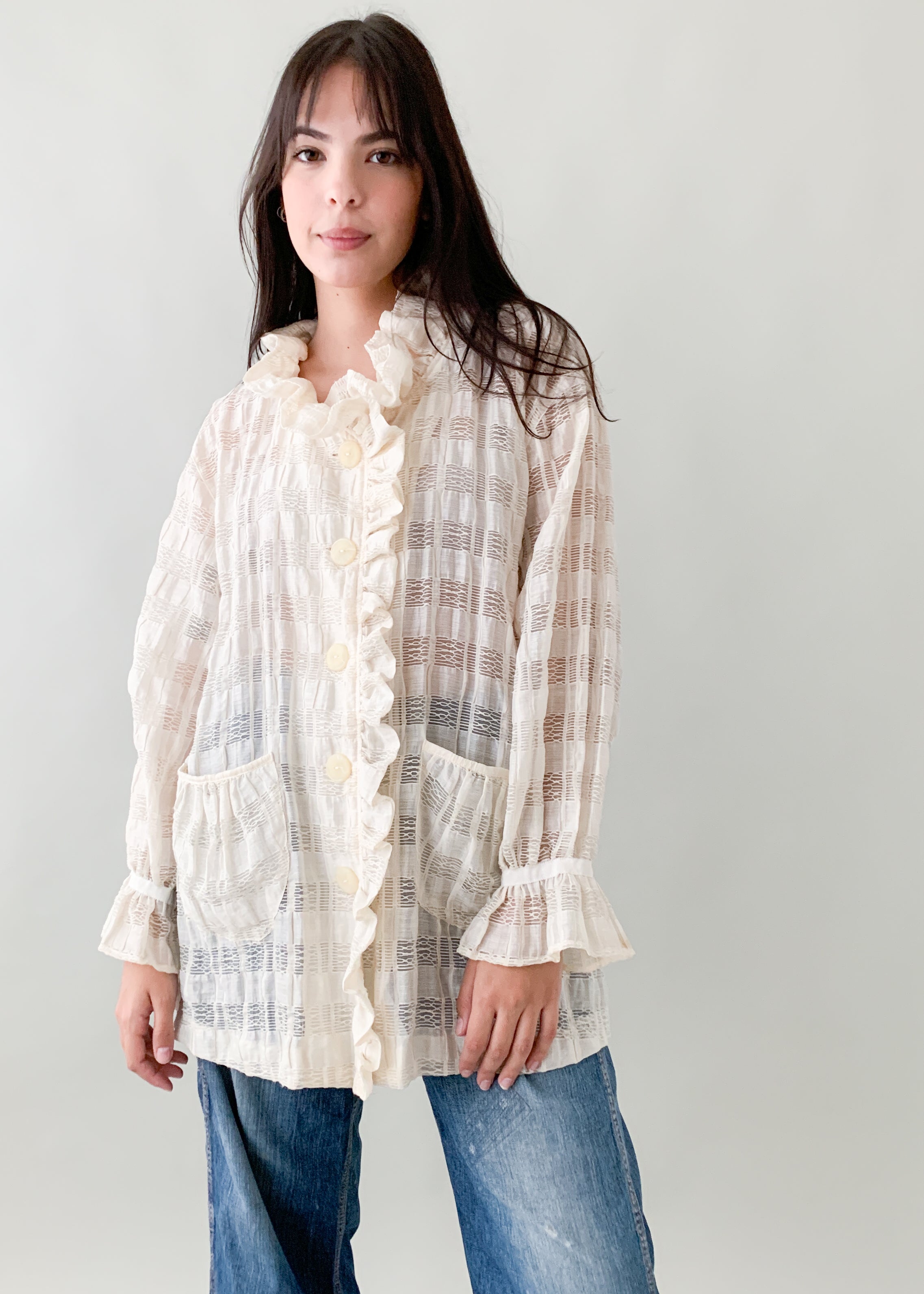 Italian Ruffled Smock Jacket