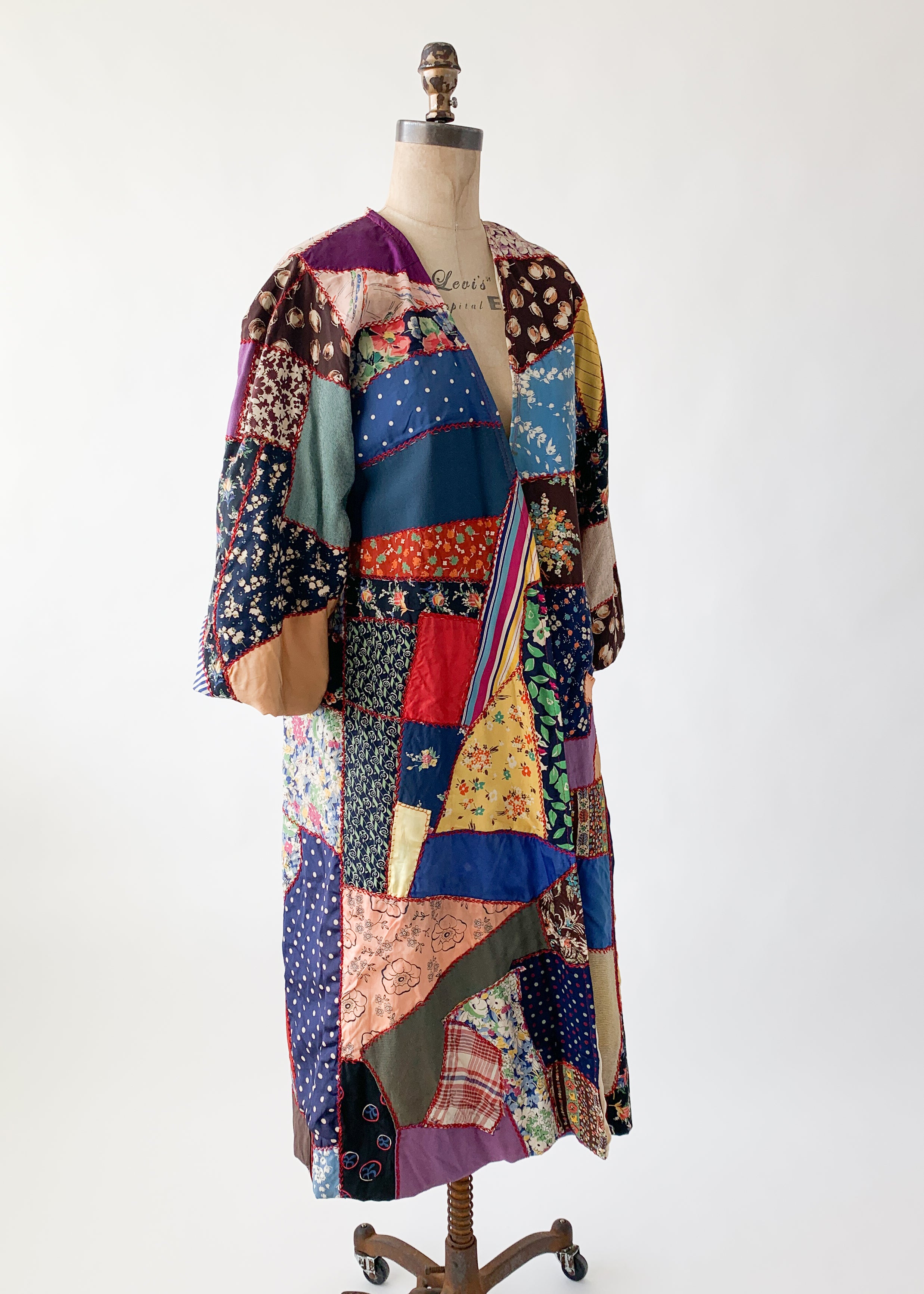 Vintage Patchwork Quilt Duster Coat