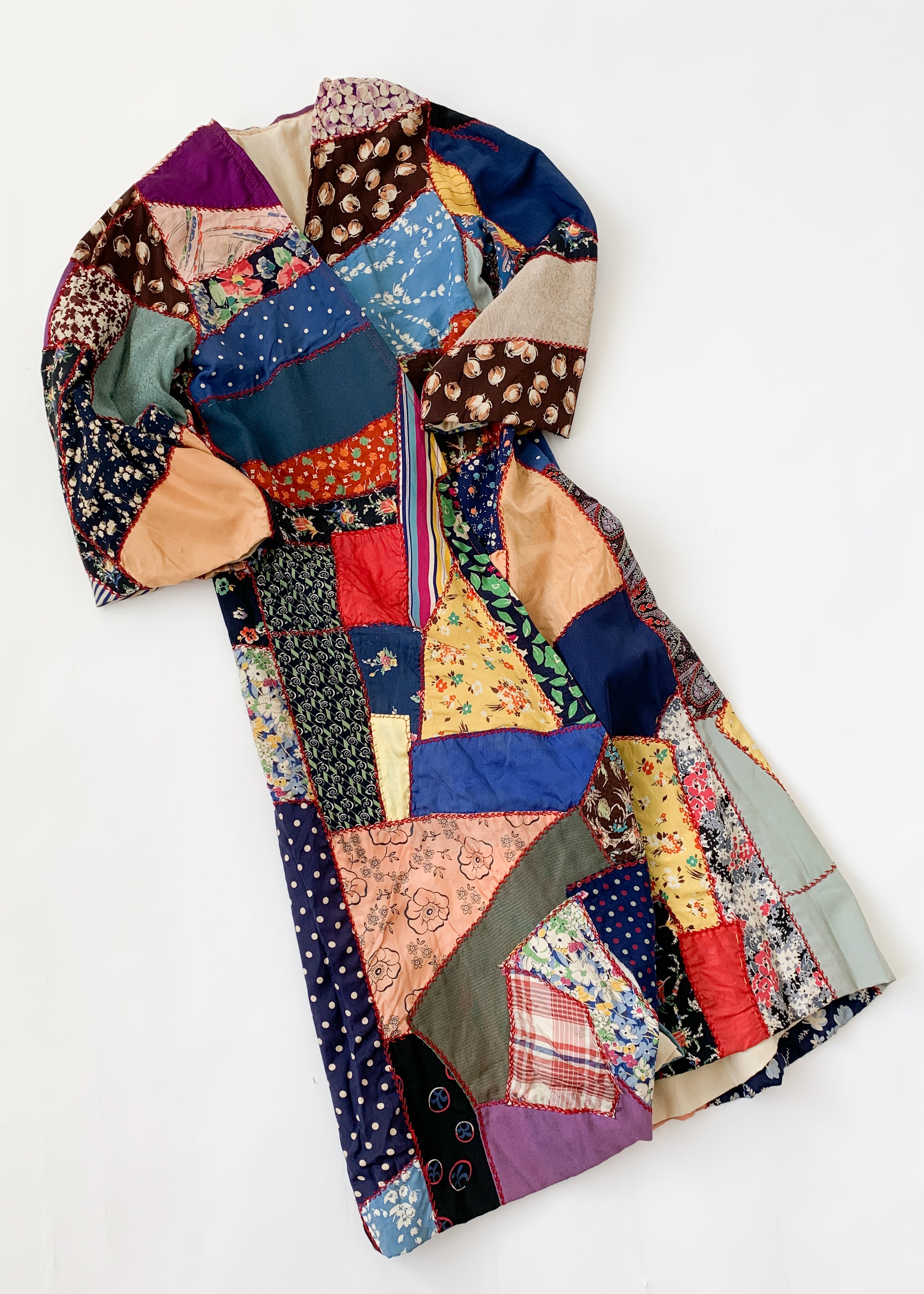 Vintage Patchwork Quilt Duster Coat