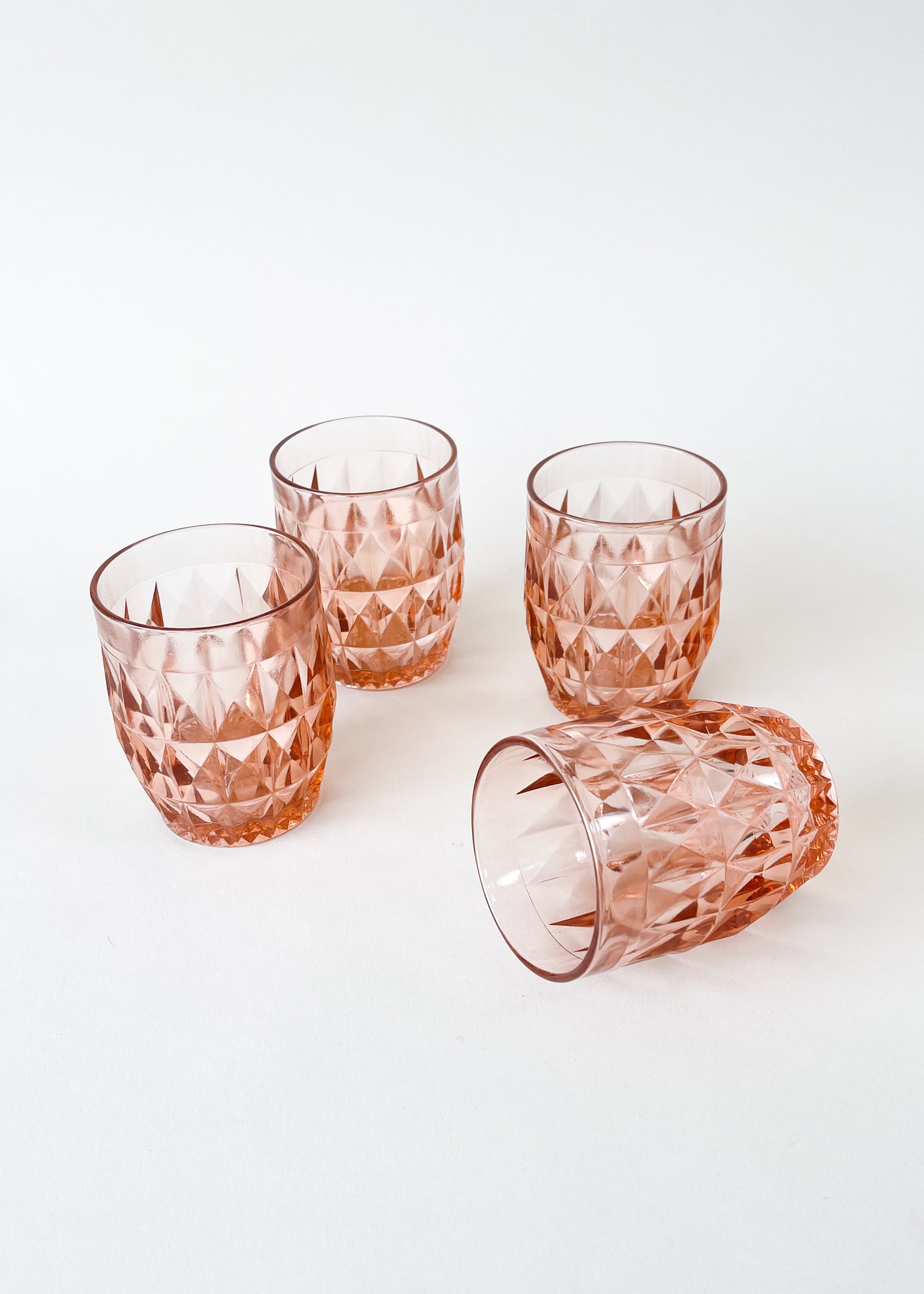 Vintage Pink Faceted Glasses