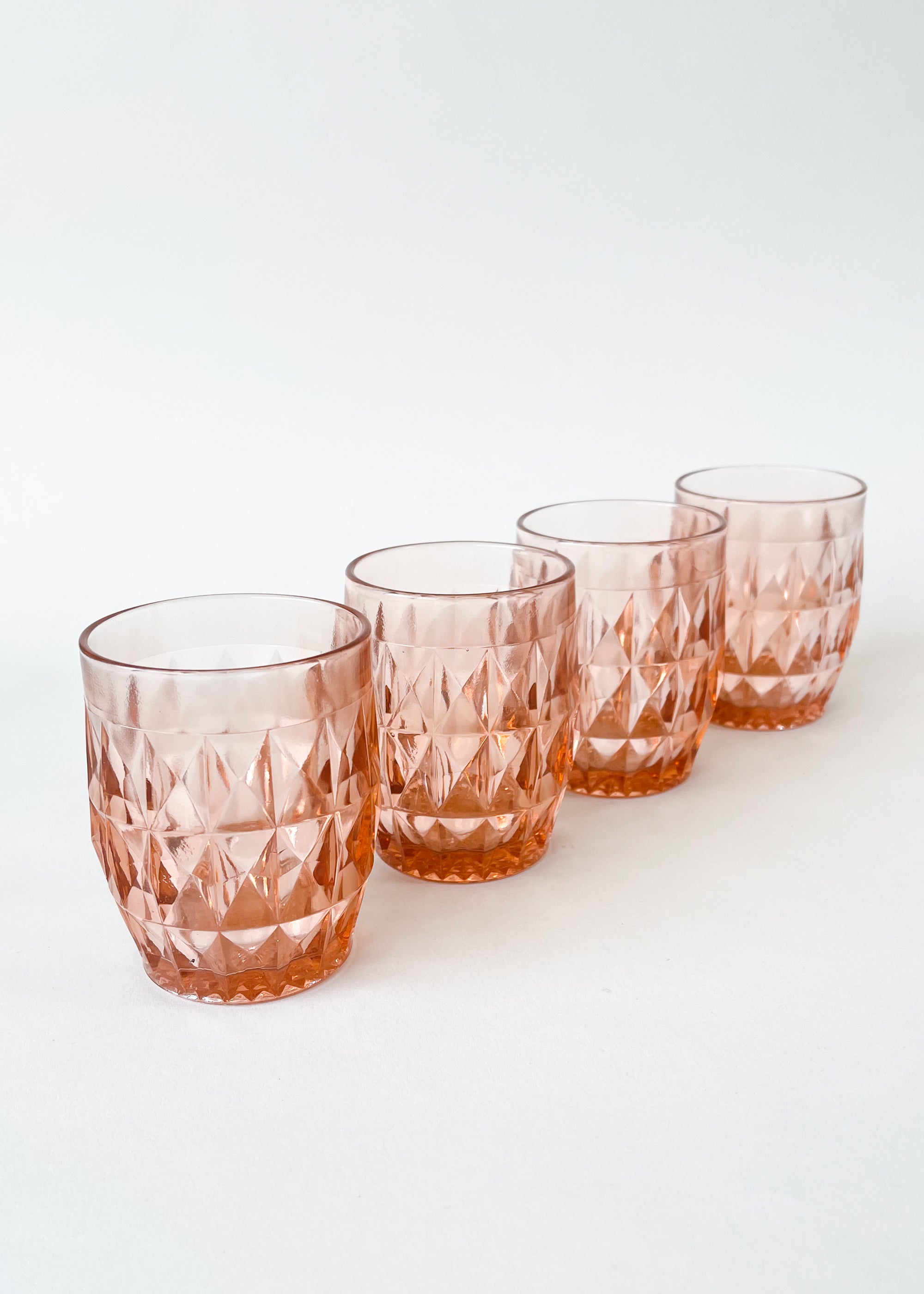 Vintage Pink Faceted Glasses