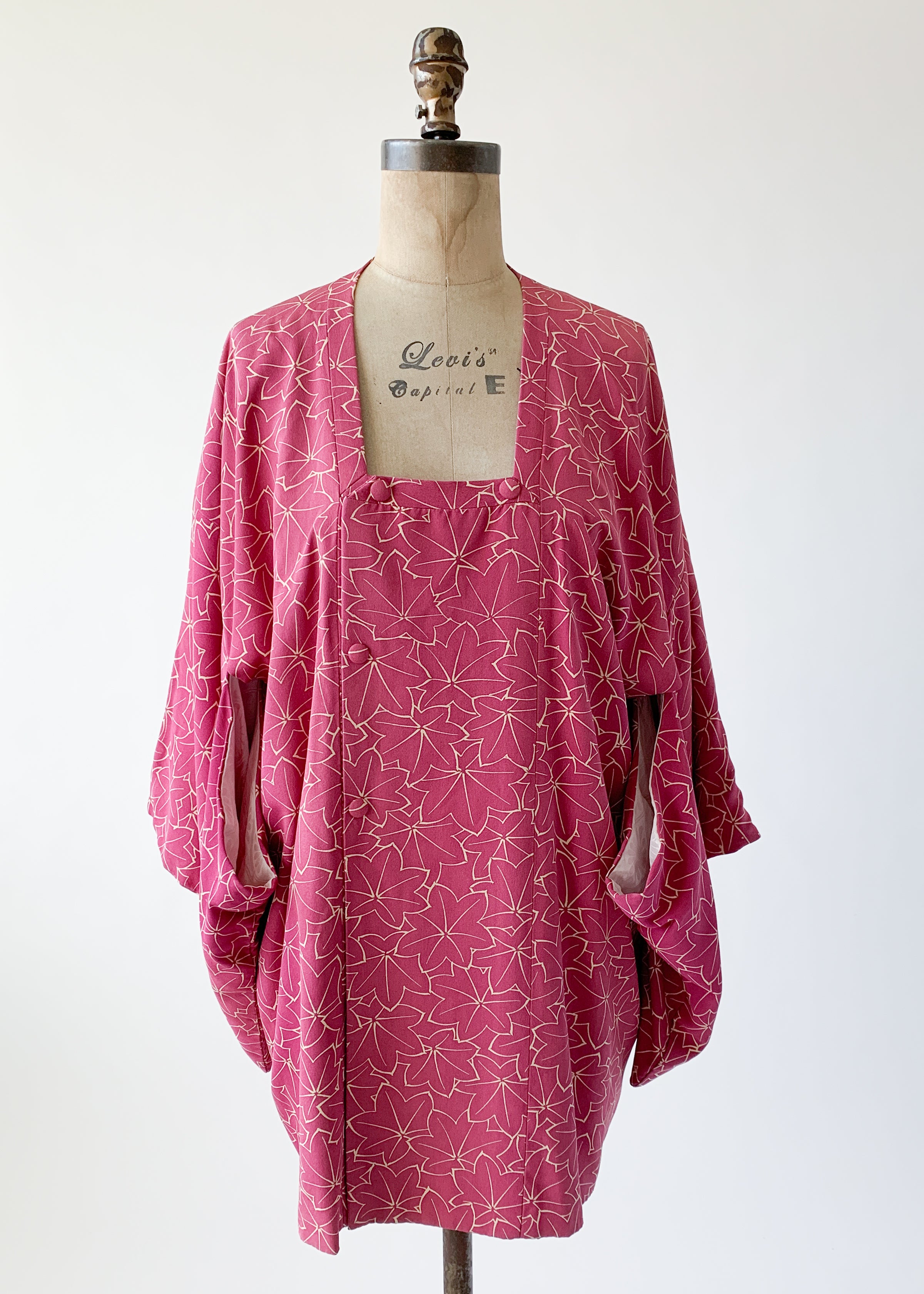Vintage 1950s Silk Haori Michiyuki Jacket