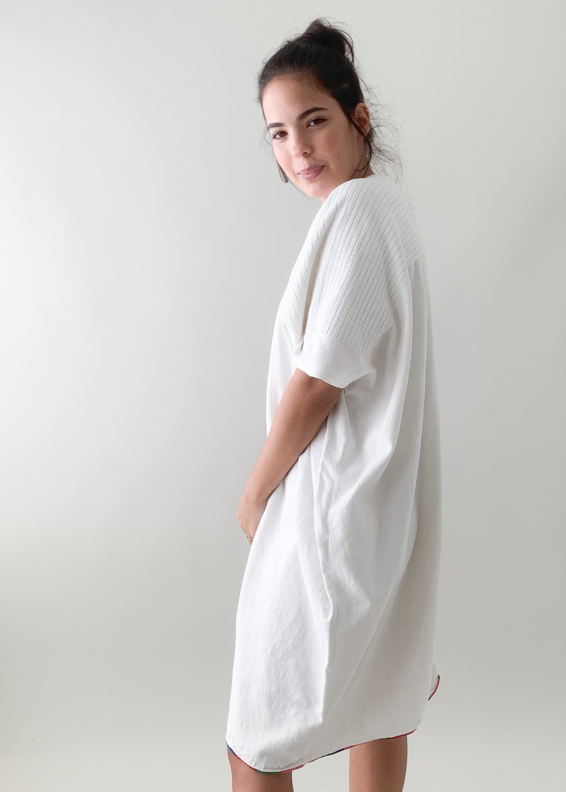Vintage White Cotton Caftan