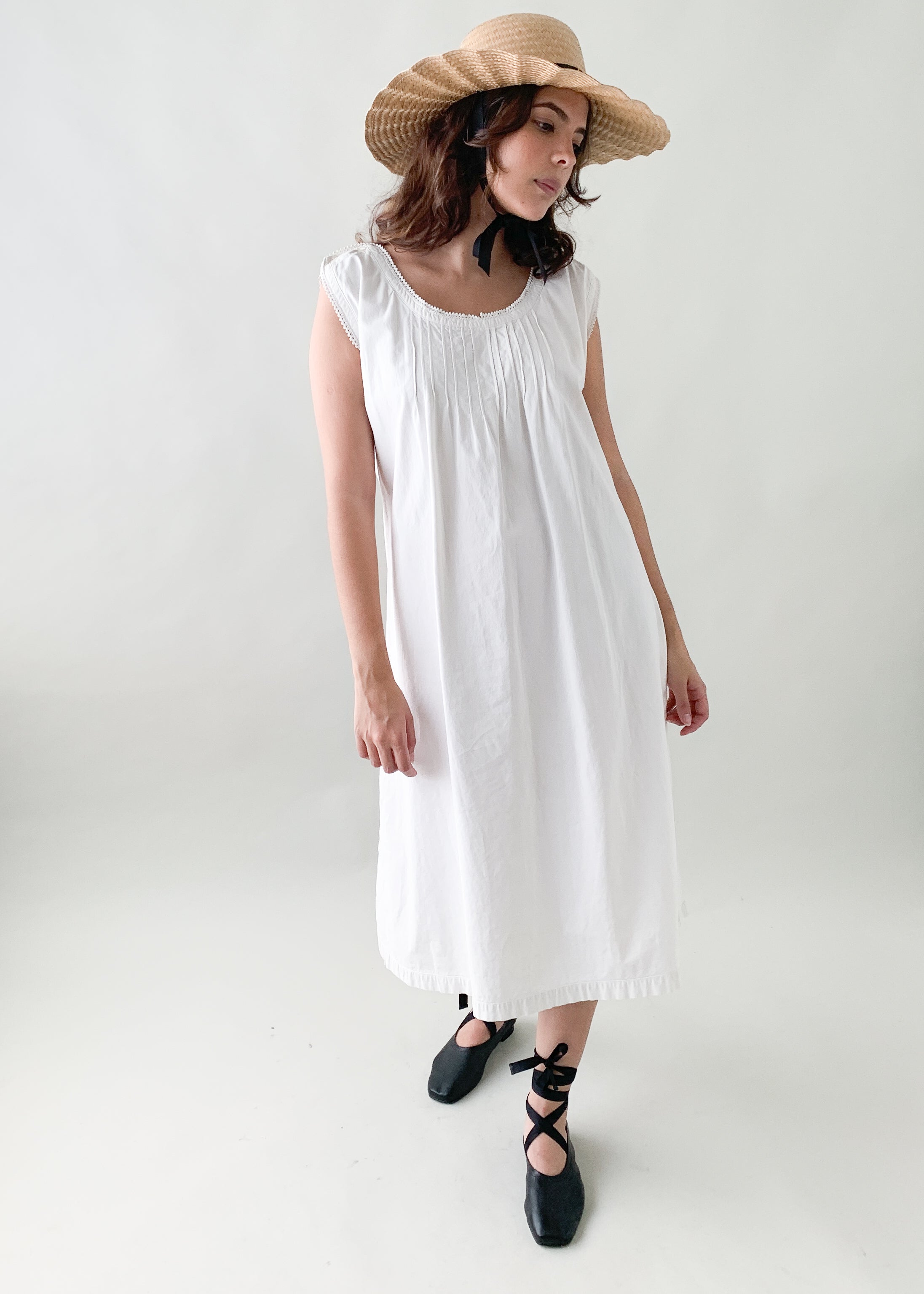 Antique Early 1900s White Summer Dress