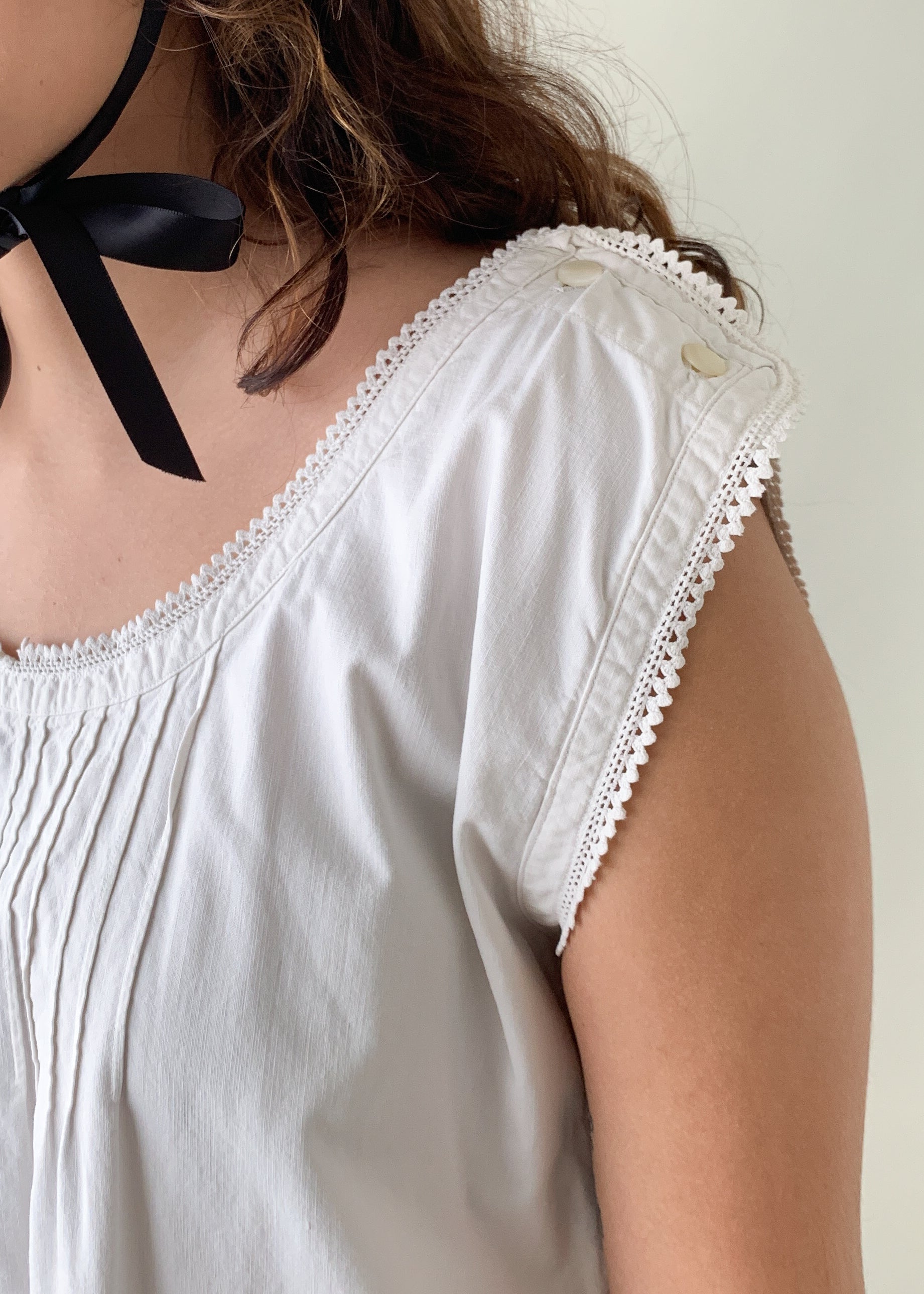 Antique Early 1900s White Summer Dress