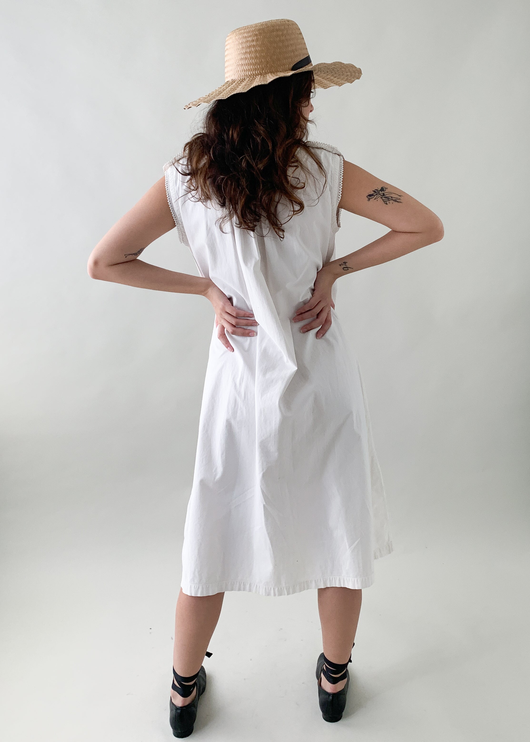 Antique Early 1900s White Summer Dress