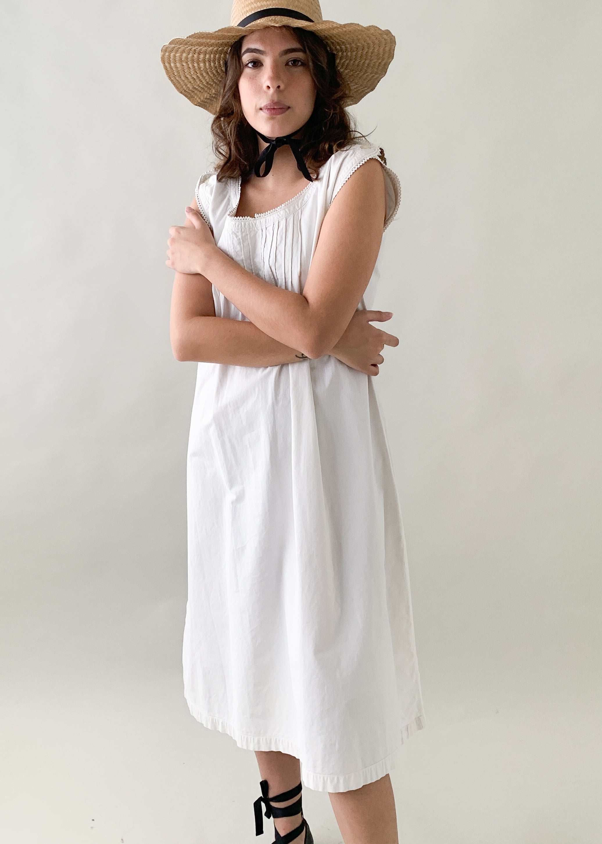 Antique Early 1900s White Summer Dress