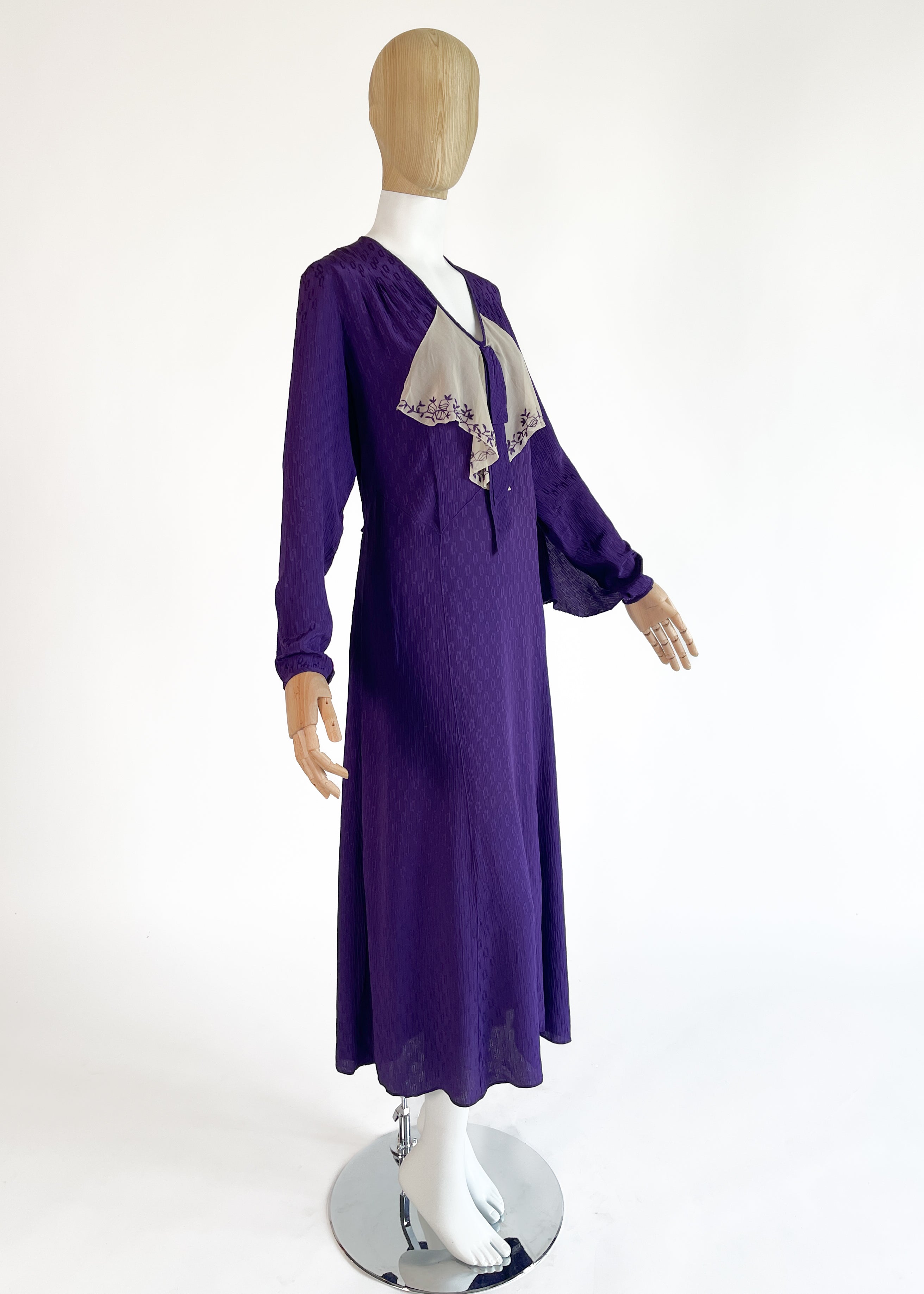 Vintage 1930s Purple Silk Dress