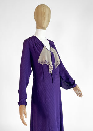 Vintage 1930s Purple Silk Dress