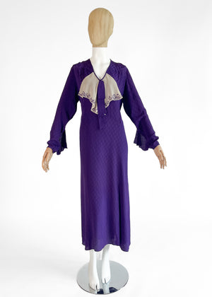 Vintage 1930s Purple Silk Dress