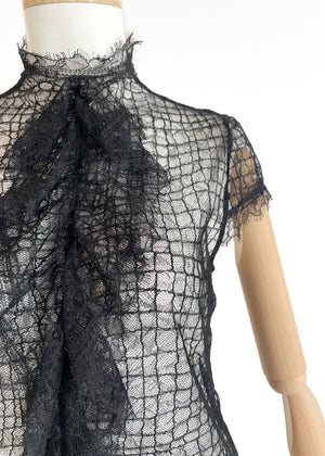1930s Black Lace Blouse