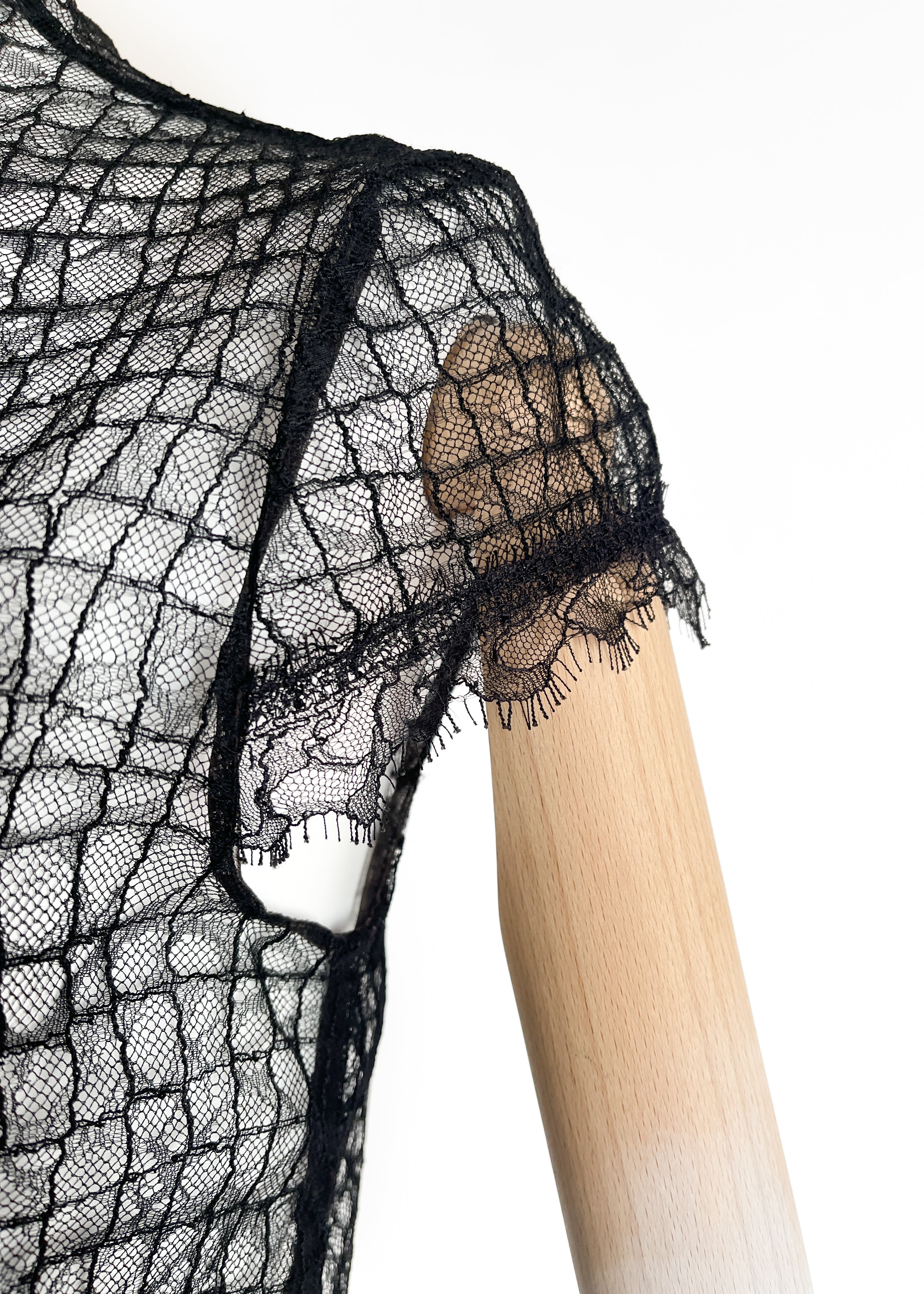 1930s Black Lace Blouse