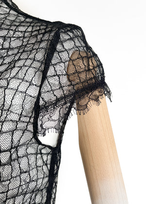 1930s Black Lace Blouse