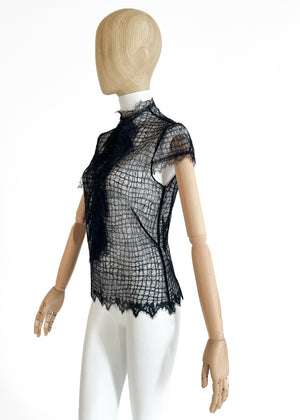 1930s Black Lace Blouse