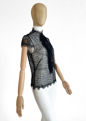 1930s Black Lace Blouse
