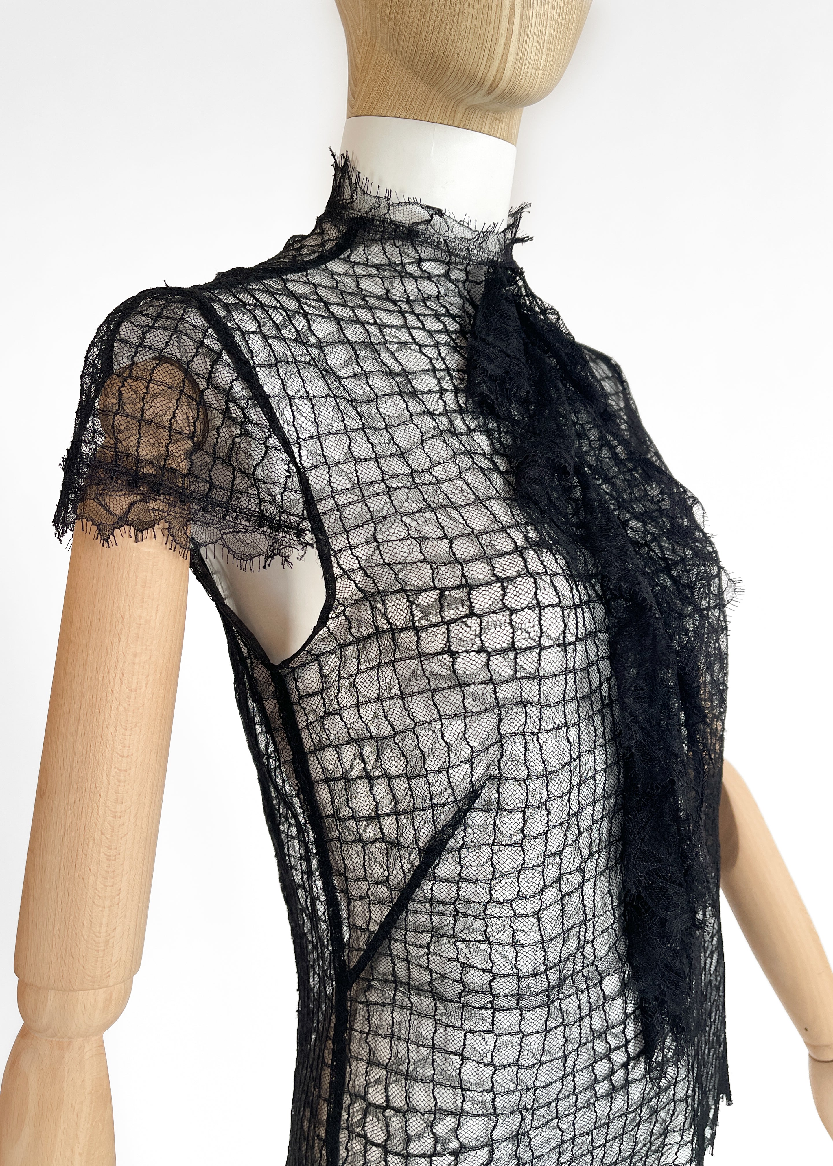 1930s Black Lace Blouse