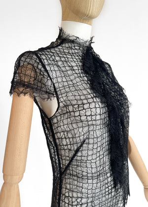 1930s Black Lace Blouse