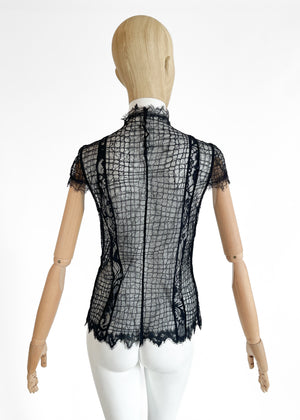1930s Black Lace Blouse