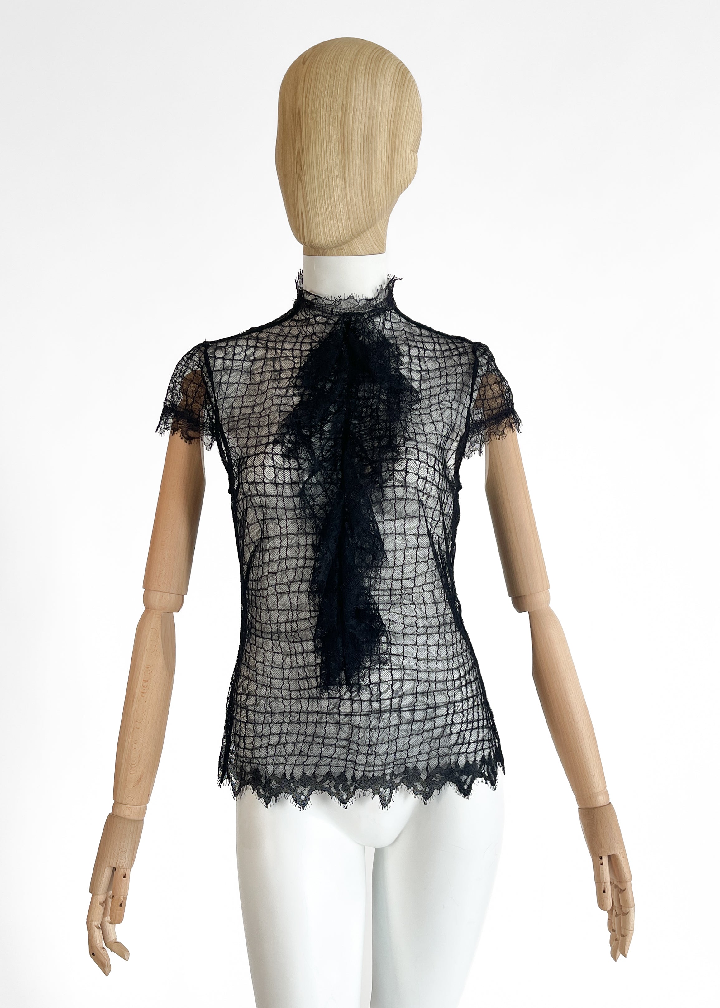 1930s Black Lace Blouse