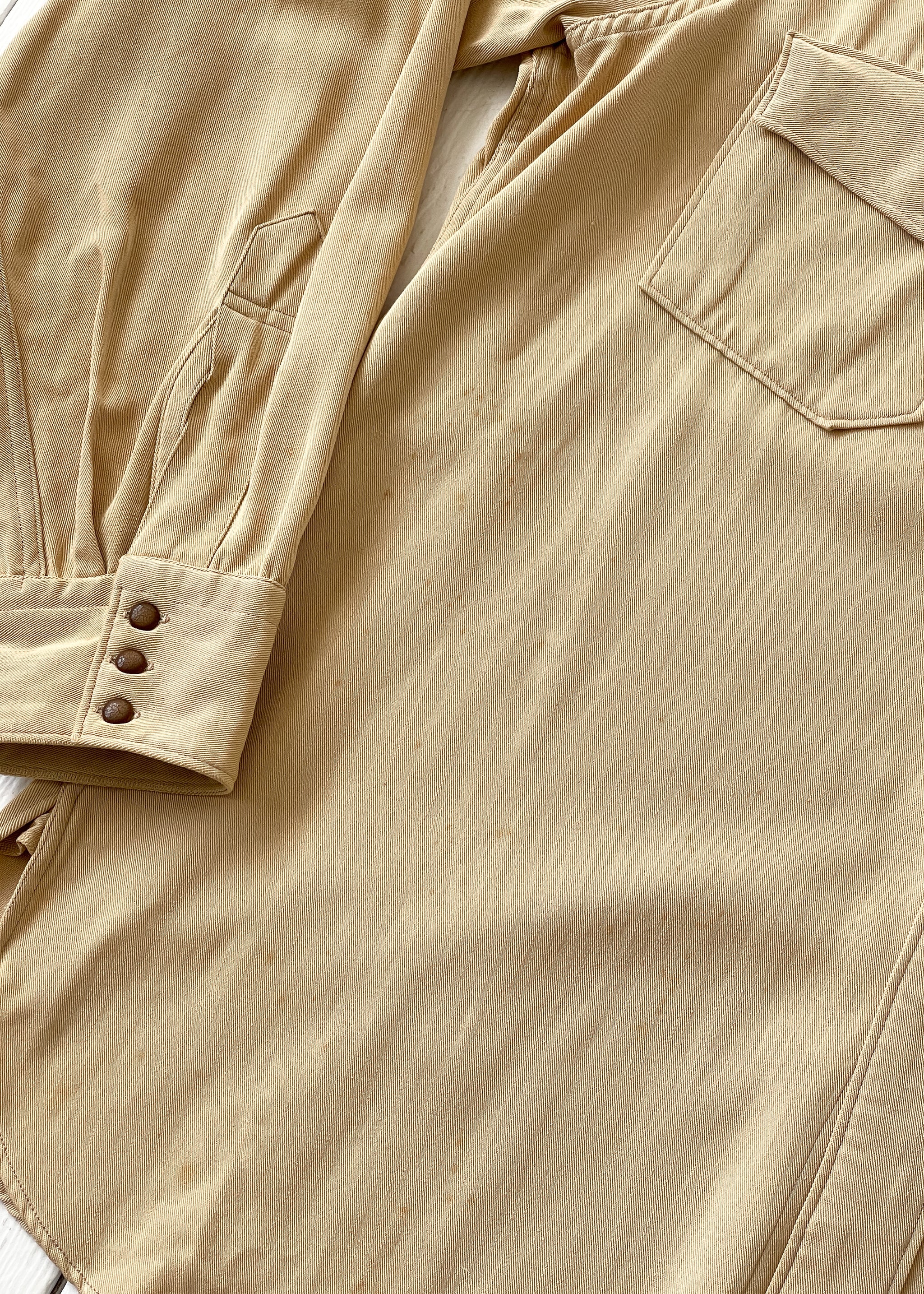 Vintage 1940s Gabardine Work Shirt - Raleigh Vintage