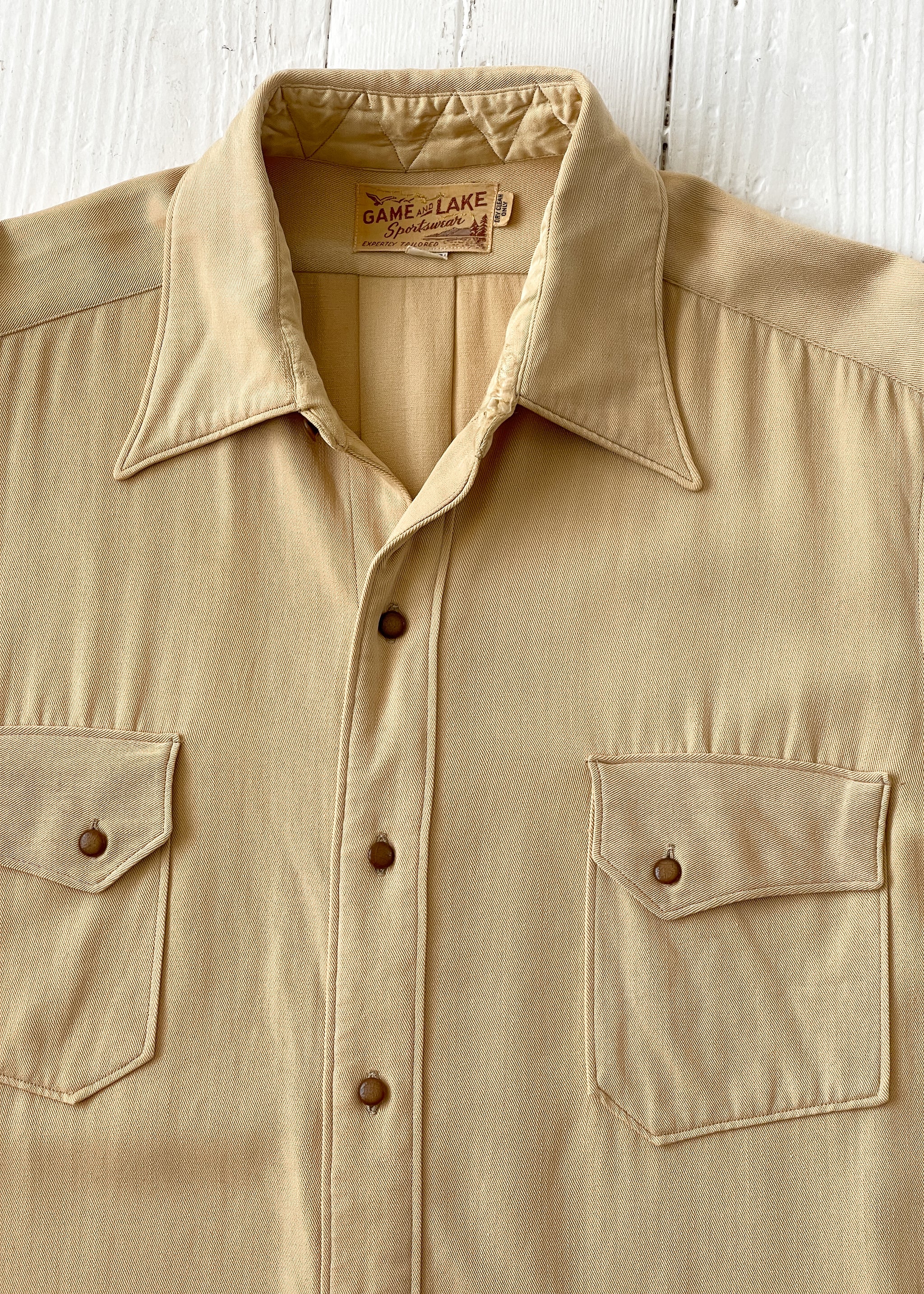 Vintage 1940s Gabardine Work Shirt