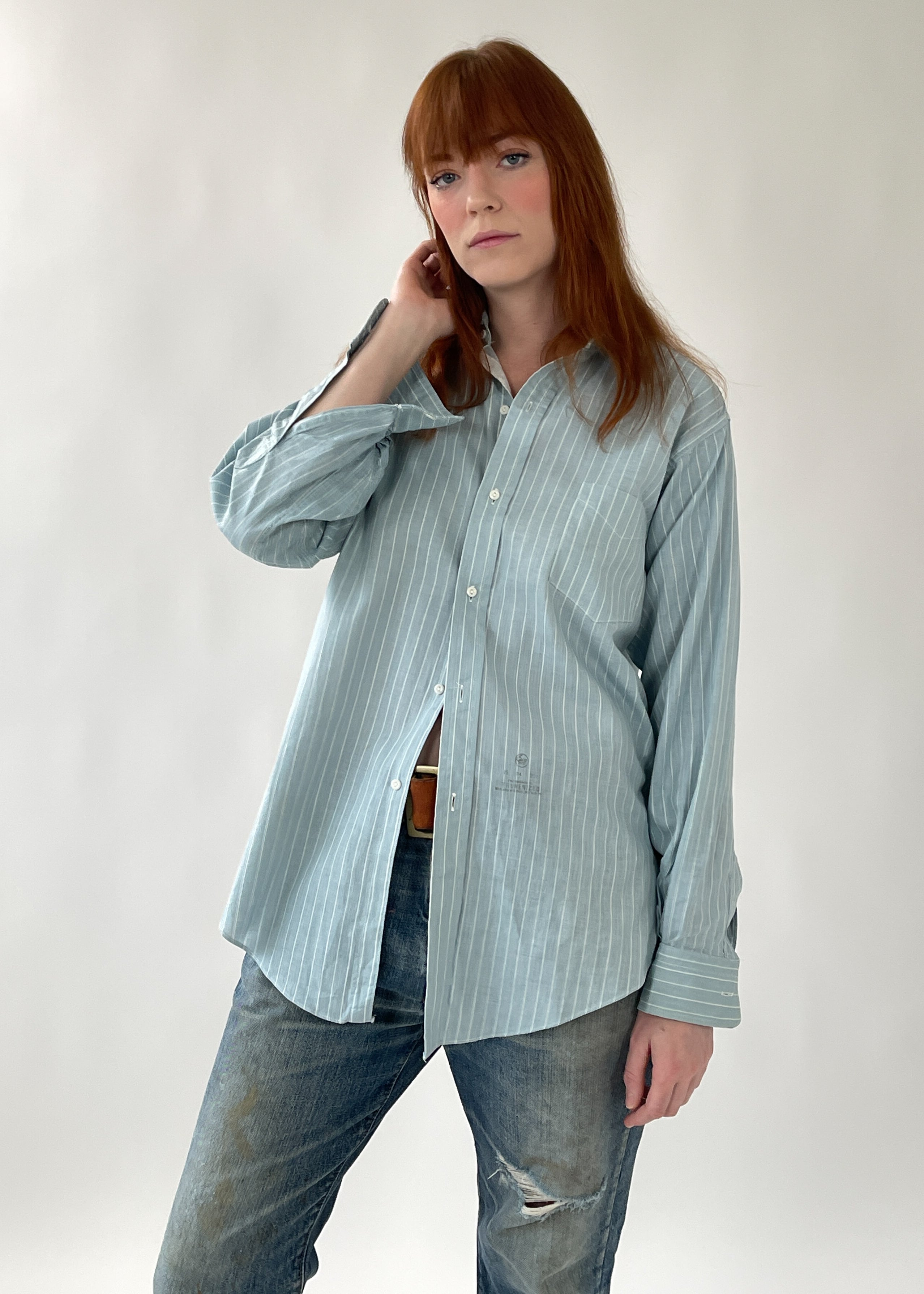 Vintage 1940s Menswear Striped Shirt