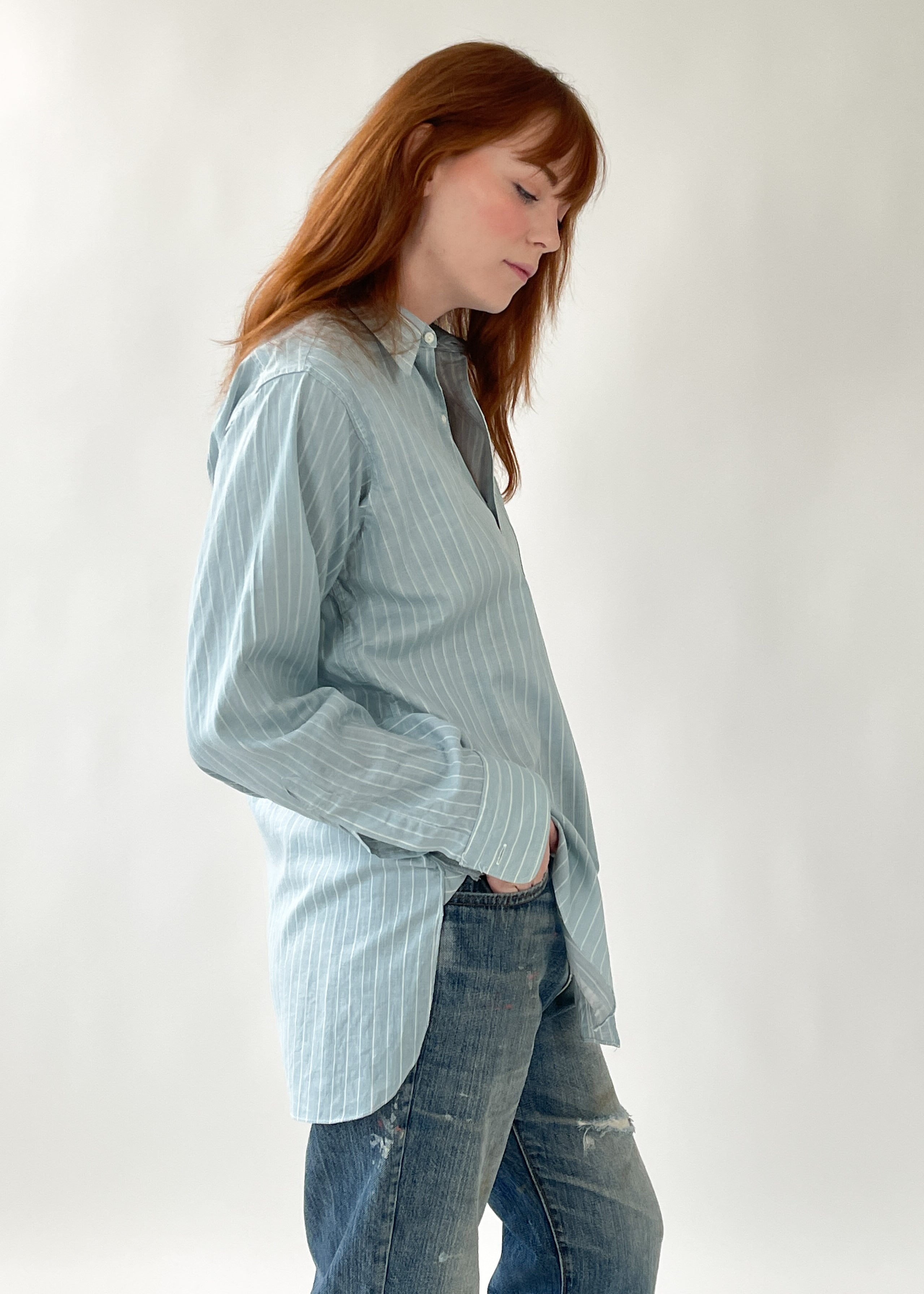 Vintage 1940s Menswear Striped Shirt