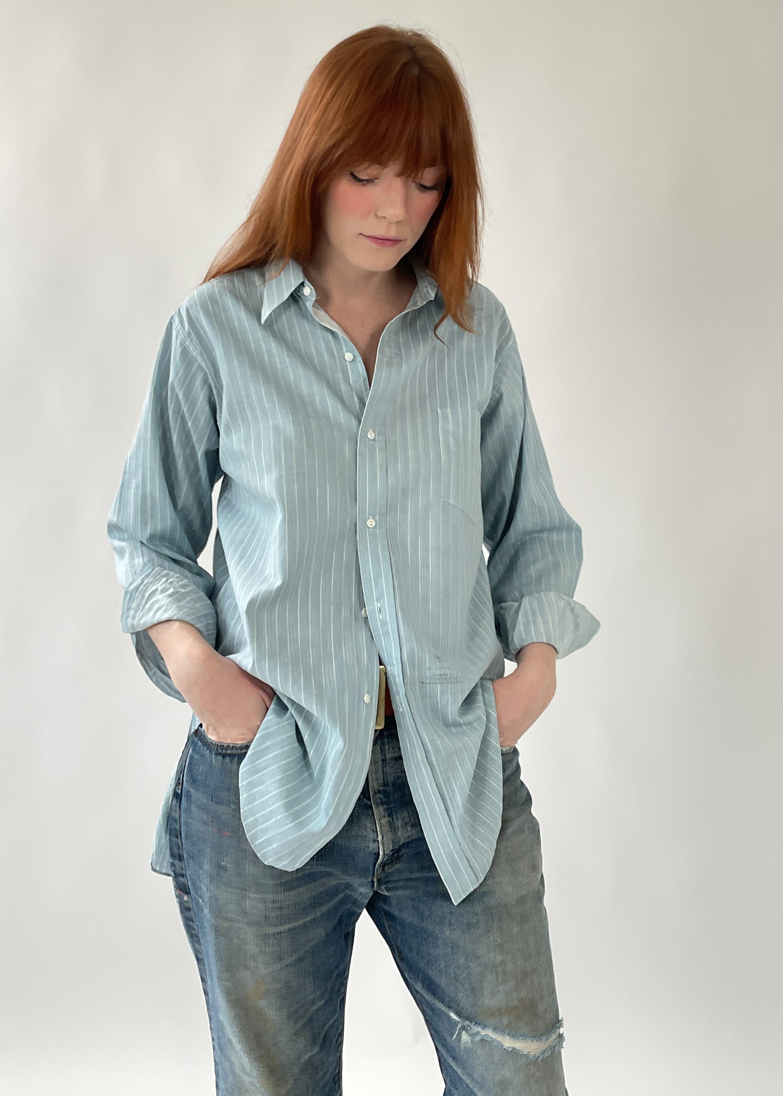 Vintage 1940s Menswear Striped Shirt