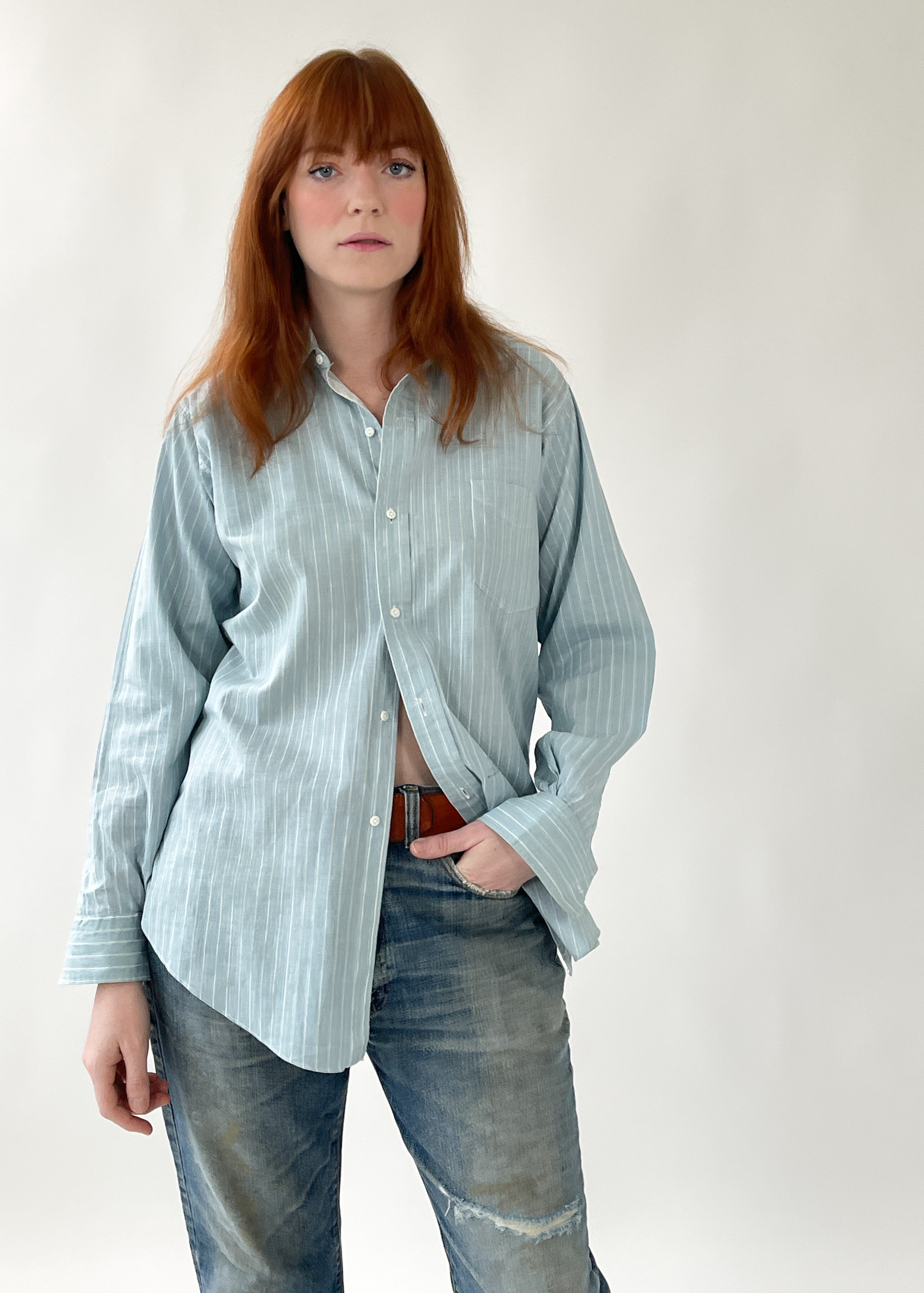 Vintage 1940s Menswear Striped Shirt