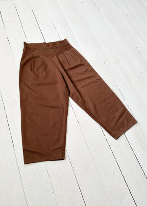 Vintage 1960s Brown Cropped Pants