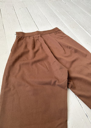 Vintage 1960s Brown Cropped Pants